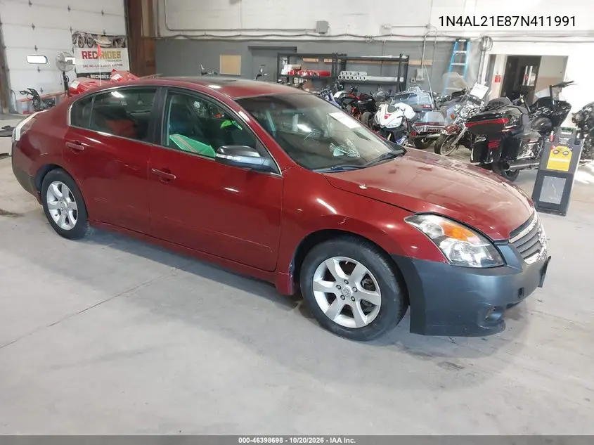 NISSAN ALTIMA 2007, VIN 1N4AL21E87N411991