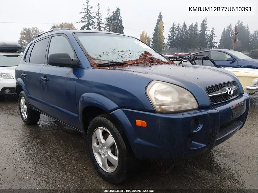HYUNDAI TUCSON 2007, VIN KM8JM12B77U650391