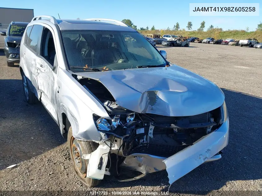 MITSUBISHI OUTLANDER 2008, VIN JA4MT41X98Z605258