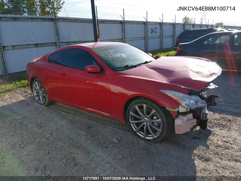 INFINITI G 2008, VIN JNKCV64E88M100714