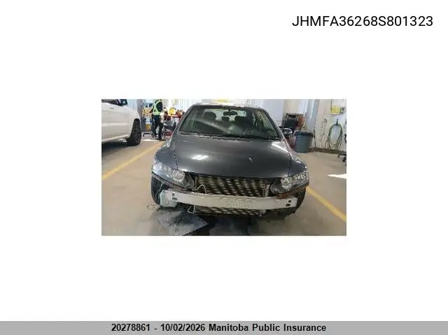2008 HONDA CIVIC VIN JHMFA36268S801323 — фото 5