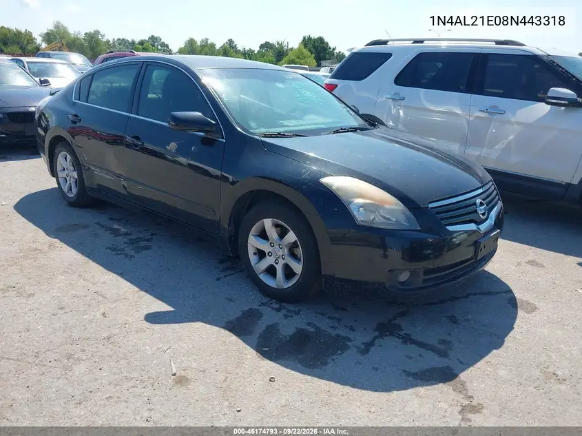 NISSAN ALTIMA 2008, VIN 1N4AL21E08N443318