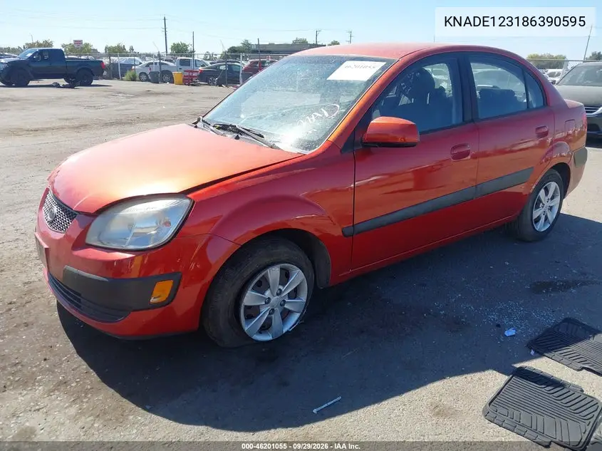 2008 KIA RIO VIN KNADE123186390595 — фото 2