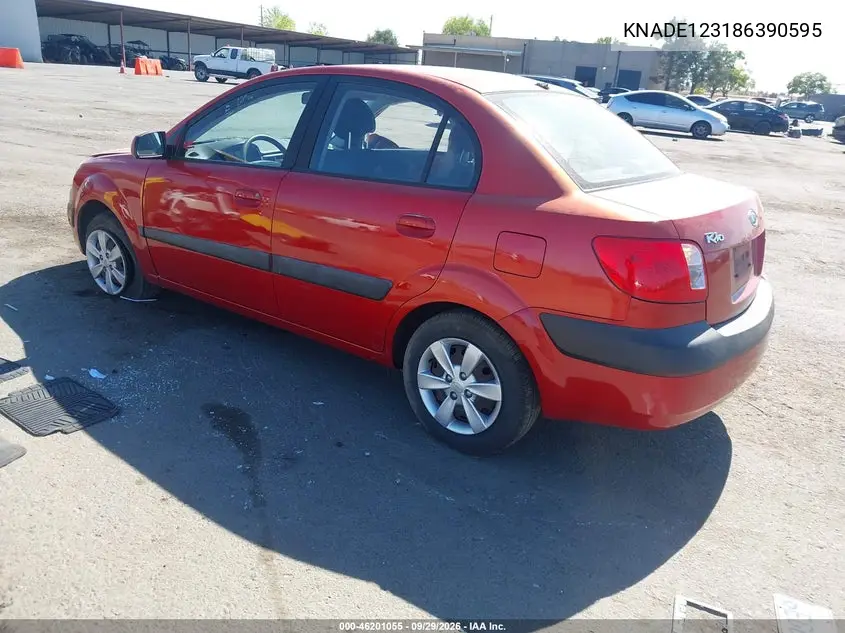 2008 KIA RIO VIN KNADE123186390595 — фото 3