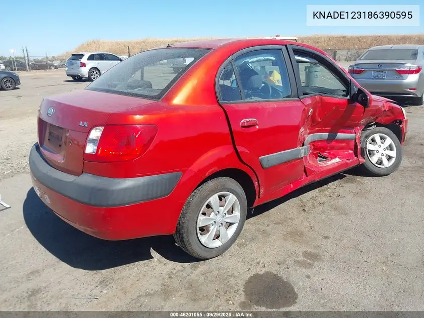 2008 KIA RIO VIN KNADE123186390595 — фото 4