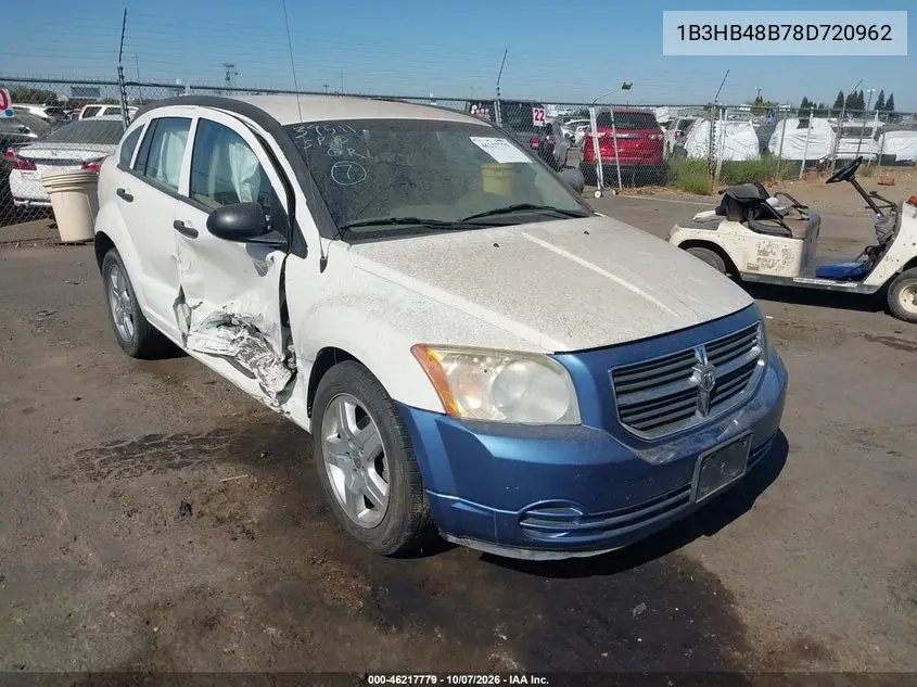 DODGE CALIBER 2008, VIN 1B3HB48B78D720962