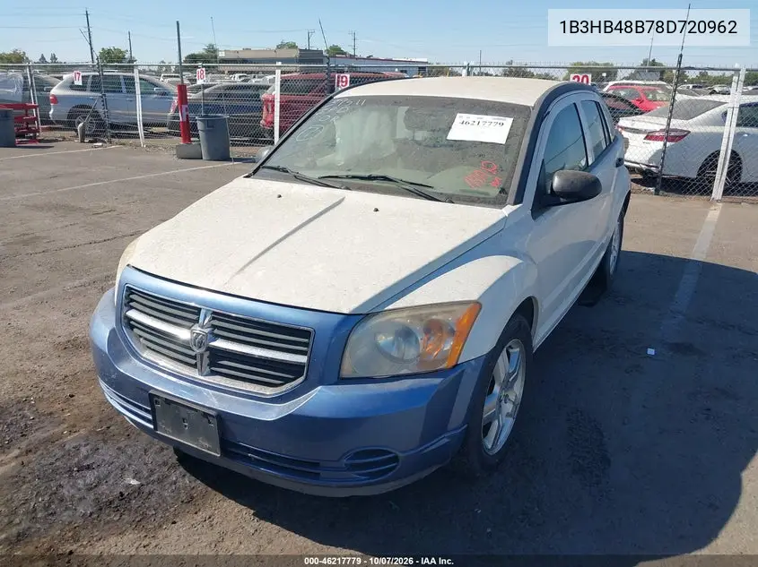 2008 DODGE CALIBER VIN 1B3HB48B78D720962 — фото 2