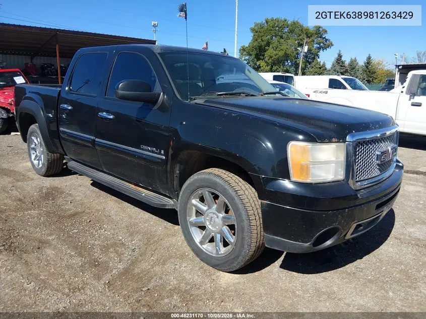 GMC SIERRA 2008, VIN 2GTEK638981263429