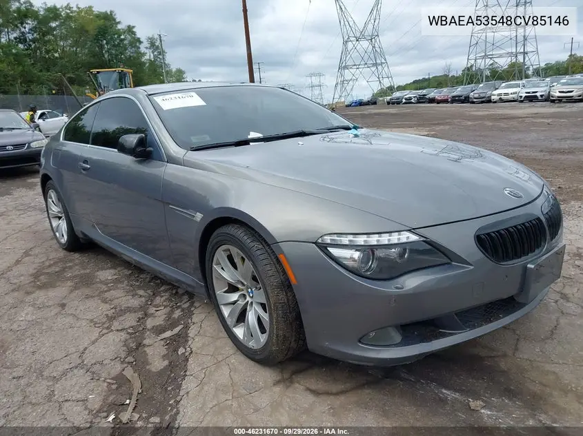 BMW 6ER 2008, VIN WBAEA53548CV85146