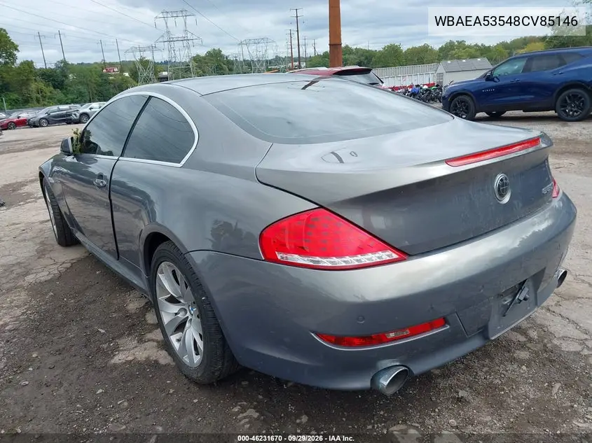 2008 BMW 6ER VIN WBAEA53548CV85146 — фото 3