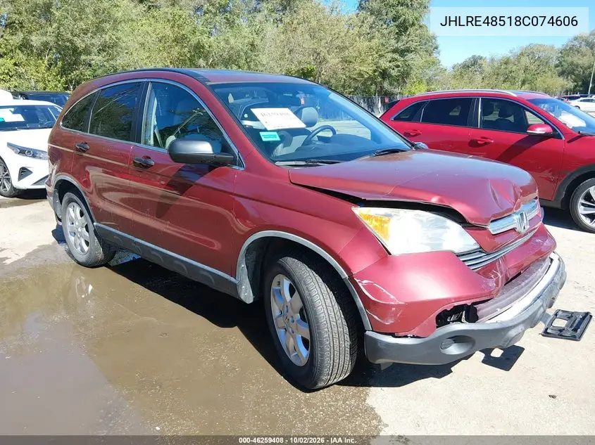 HONDA CR-V 2008, VIN JHLRE48518C074606