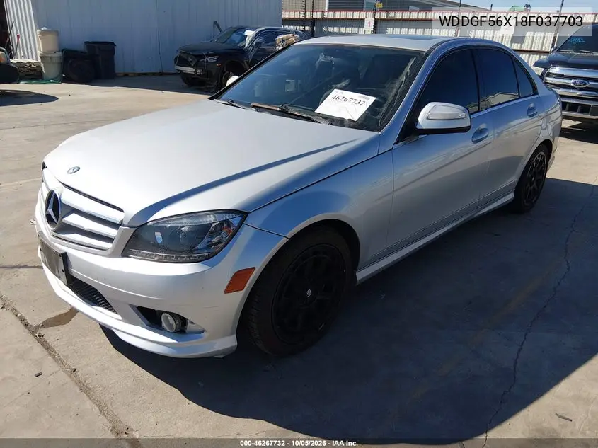 2008 MERCEDES C-KLASSE VIN WDDGF56X18F037703 — фото 2