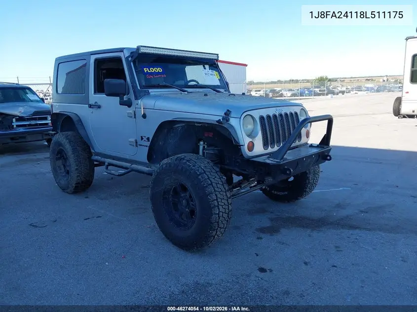 JEEP WRANGLER 2008, VIN 1J8FA24118L511175