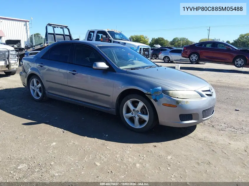 MAZDA 6 2008, VIN 1YVHP80C885M05488
