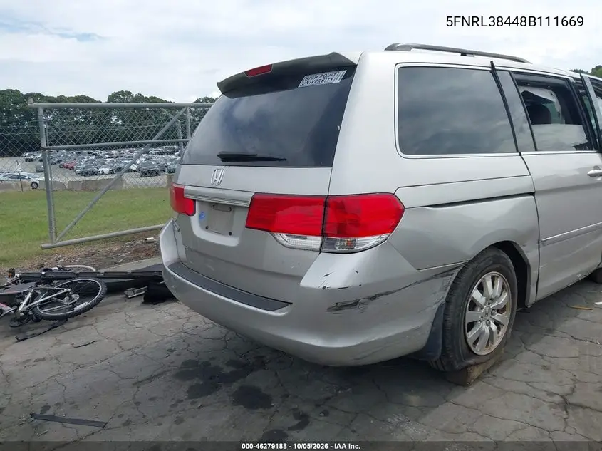 2008 HONDA ODYSSEY VIN 5FNRL38448B111669 — фото 4