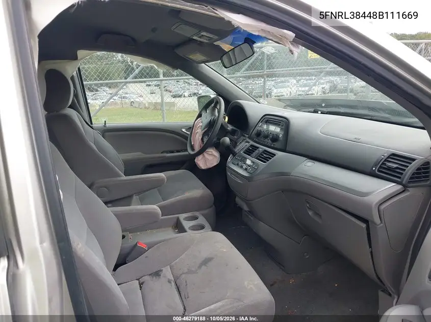 2008 HONDA ODYSSEY VIN 5FNRL38448B111669 — фото 5