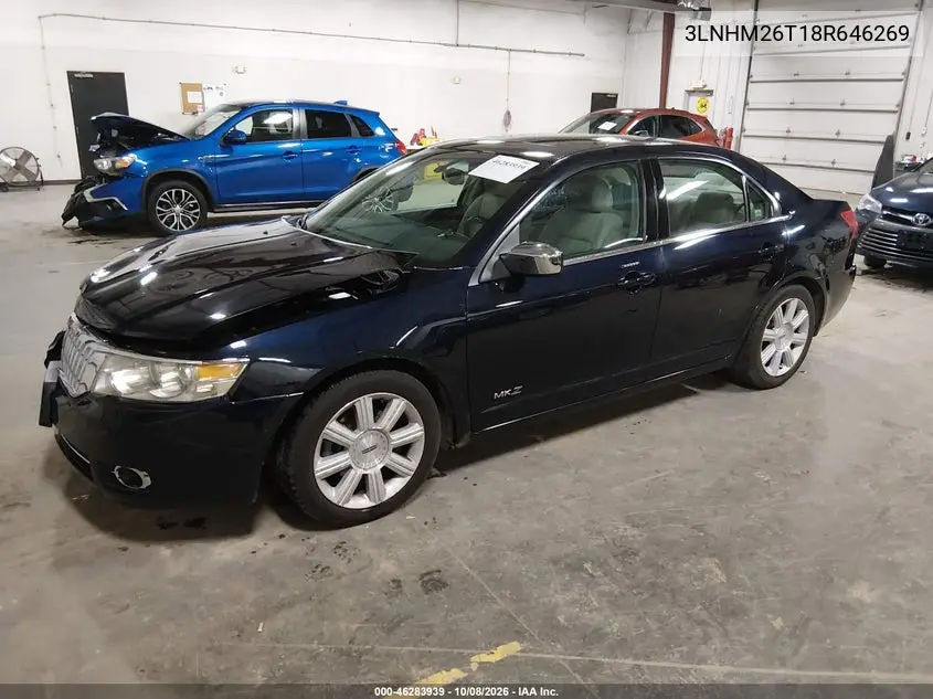 2008 LINCOLN MKZ VIN 3LNHM26T18R646269 — фото 2