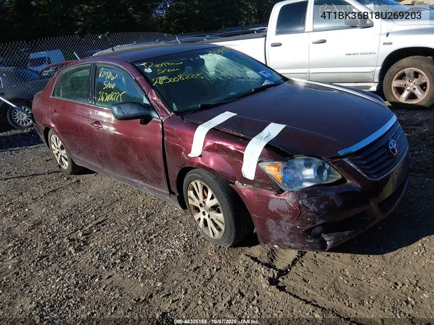 TOYOTA AVALON 2008, VIN 4T1BK36B18U269203