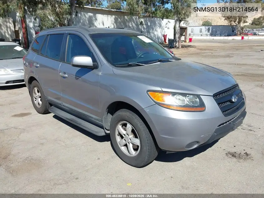 HYUNDAI SANTA FE 2008, VIN 5NMSG13D18H214564