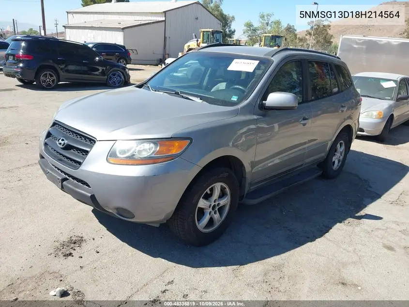 2008 HYUNDAI SANTA FE VIN 5NMSG13D18H214564 — фото 2