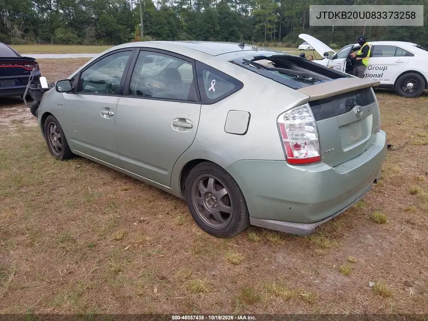 2008 TOYOTA PRIUS VIN JTDKB20U083373258 — фото 3