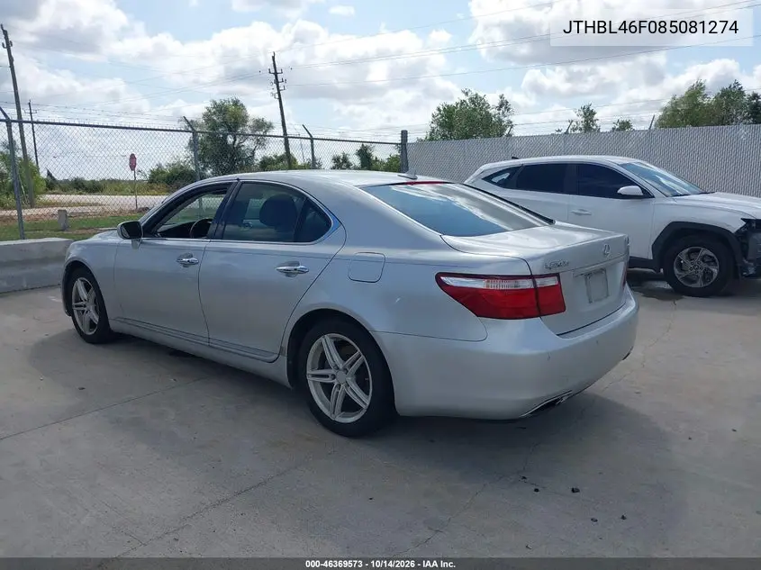 2008 LEXUS LS VIN JTHBL46F085081274 — фото 3