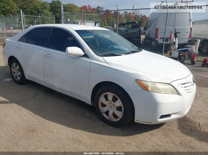 TOYOTA CAMRY 2008, VIN 4T1BE46K18U788944