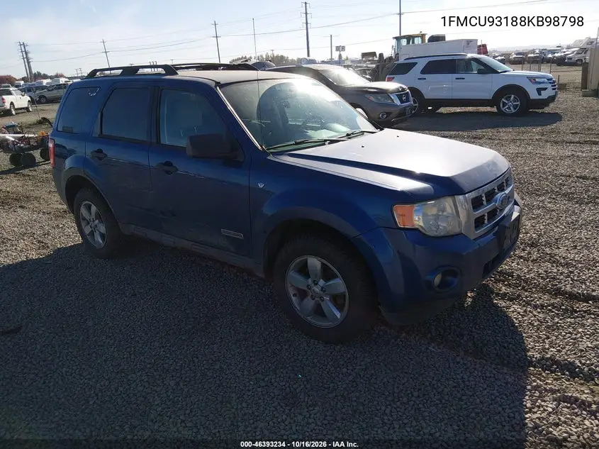 FORD ESCAPE 2008, VIN 1FMCU93188KB98798