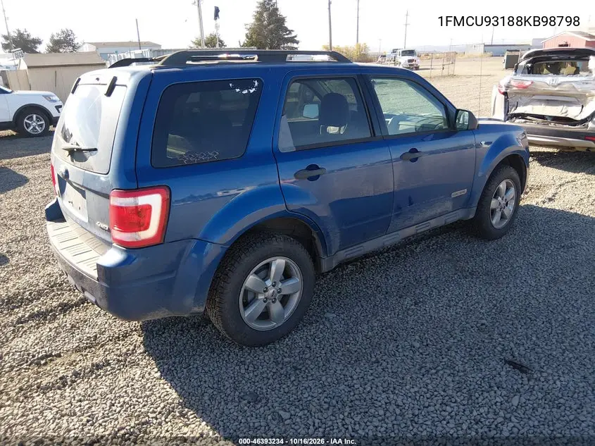 2008 FORD ESCAPE VIN 1FMCU93188KB98798 — фото 4