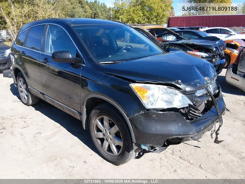 HONDA CR-V 2009, VIN 5J6RE48719L809188