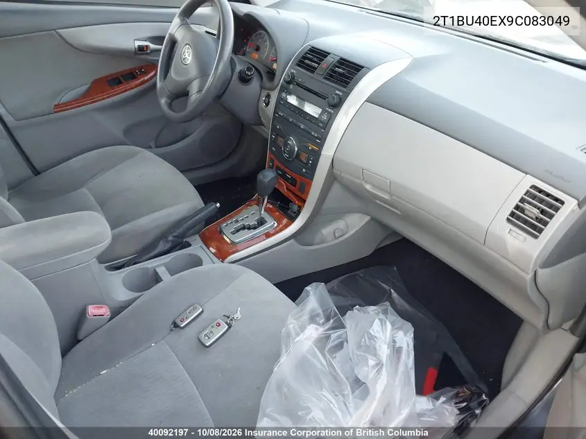 2009 TOYOTA COROLLA VIN 2T1BU40EX9C083049 — фото 5