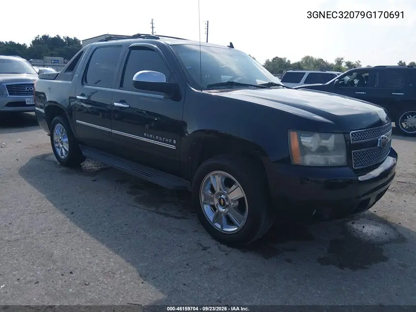 CHEVROLET AVALANCHE 2009, VIN 3GNEC32079G170691