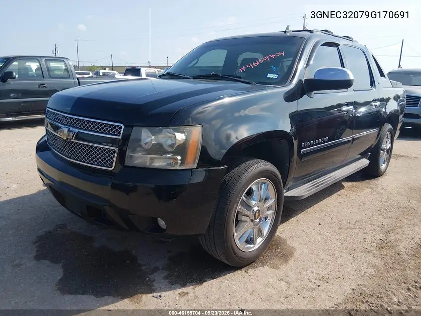 2009 CHEVROLET AVALANCHE VIN 3GNEC32079G170691 — фото 2