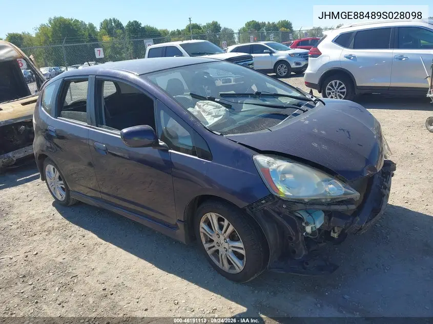 HONDA FIT 2009, VIN JHMGE88489S028098