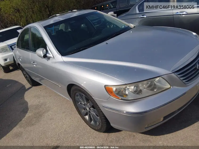 HYUNDAI AZERA 2009, VIN KMHFC46F19A358005