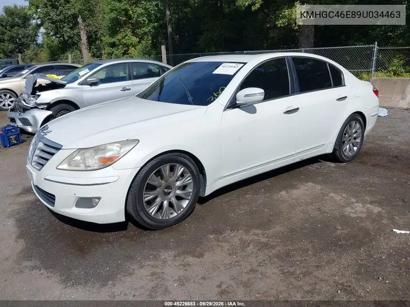 2009 HYUNDAI GENESIS VIN KMHGC46E89U034463 — фото 2
