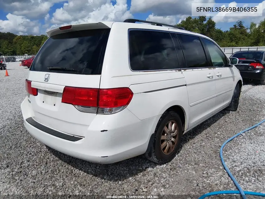 2009 HONDA ODYSSEY VIN 5FNRL38669B406355 — фото 4