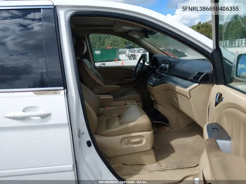 2009 HONDA ODYSSEY VIN 5FNRL38669B406355 — фото 5
