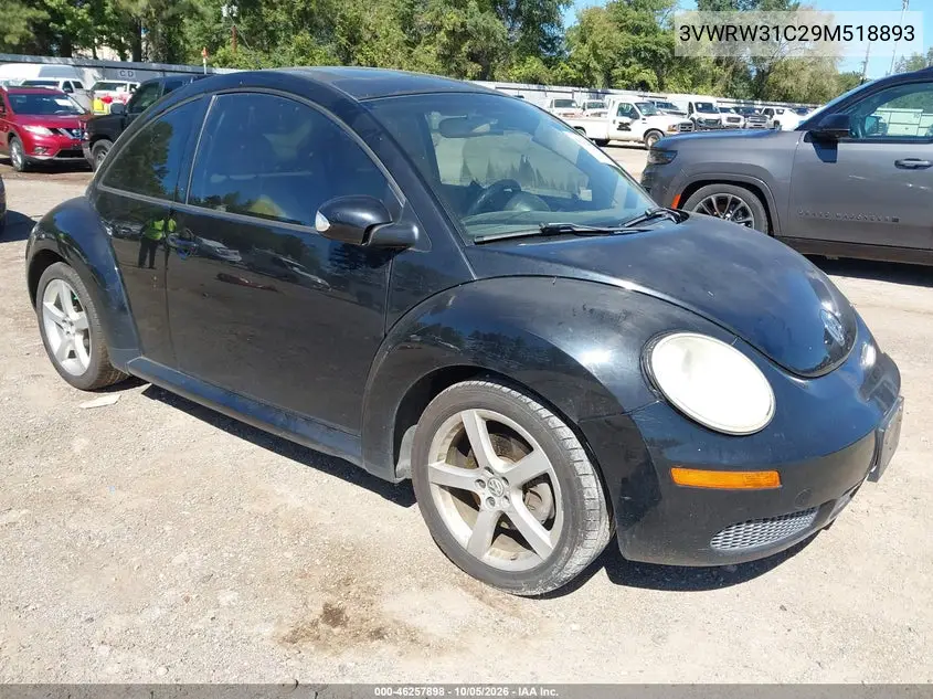VOLKSWAGEN BEETLE 2009, VIN 3VWRW31C29M518893
