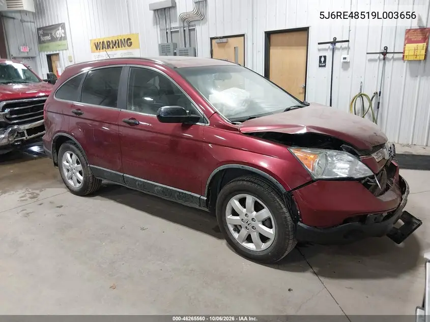 HONDA CR-V 2009, VIN 5J6RE48519L003656