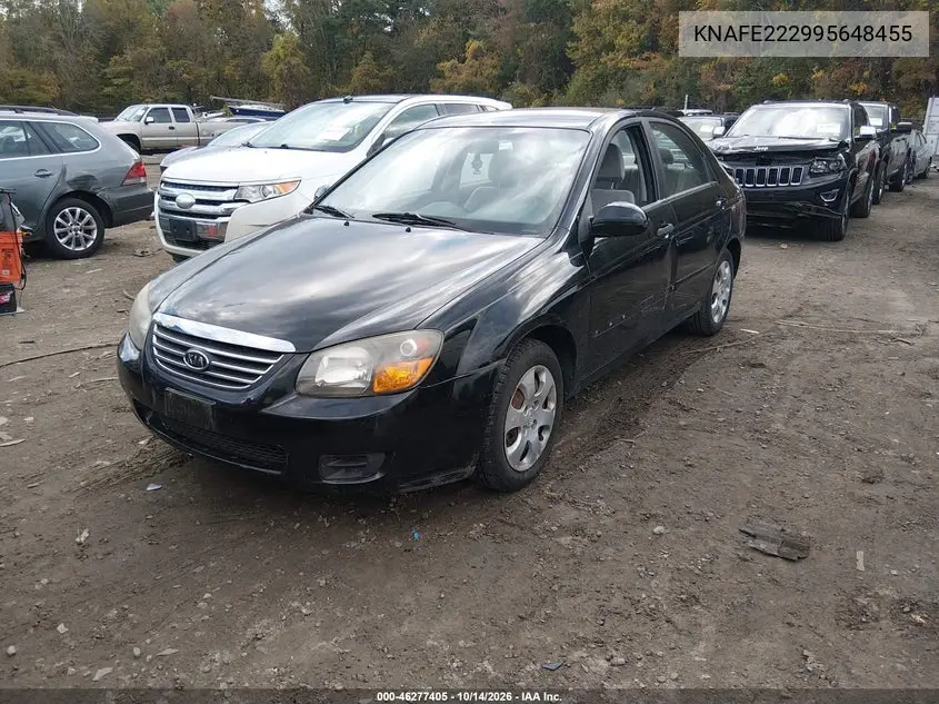 2009 KIA SPECTRA VIN KNAFE222995648455 — фото 2