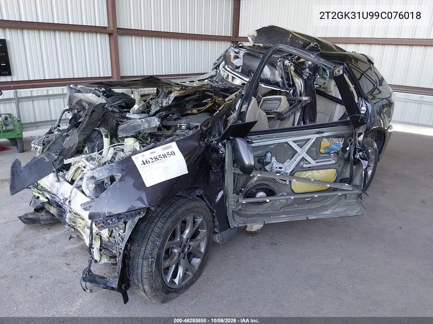 2009 LEXUS RX VIN 2T2GK31U99C076018 — фото 2