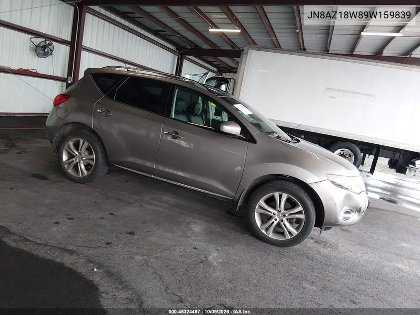 NISSAN MURANO 2009, VIN JN8AZ18W89W159839