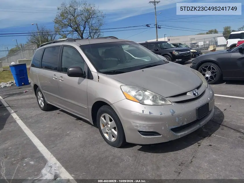 TOYOTA SIENNA 2009, VIN 5TDZK23C49S241749