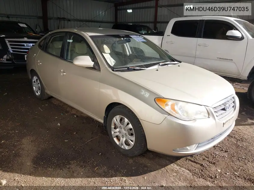 HYUNDAI ELANTRA 2009, VIN KMHDU46D39U747035