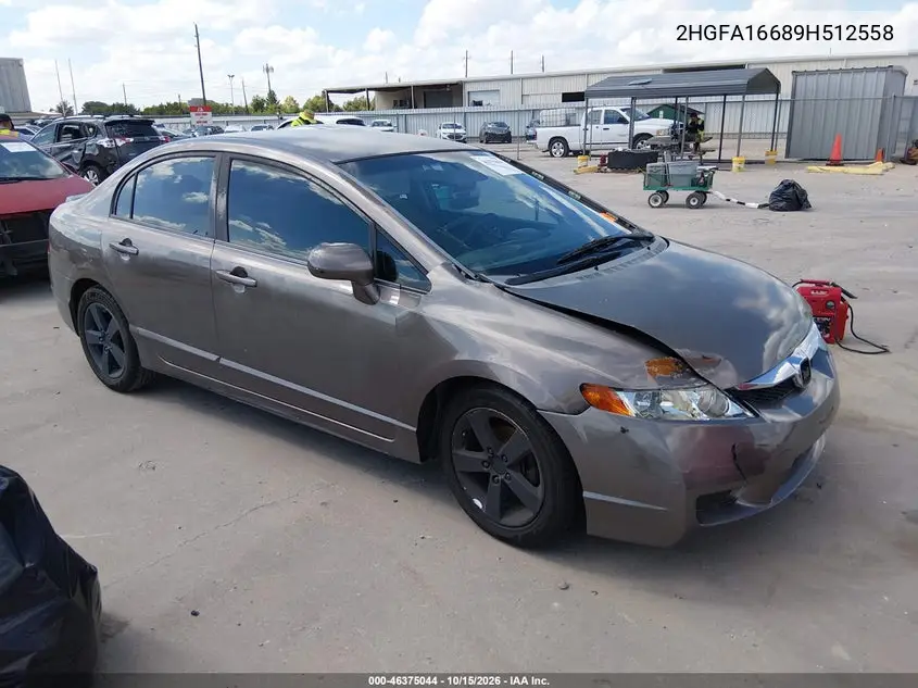 HONDA CIVIC 2009, VIN 2HGFA16689H512558