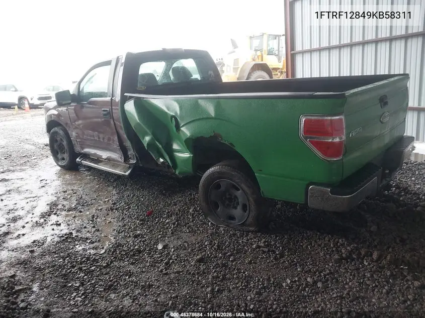 FORD F-150 2009, VIN 1FTRF12849KB58311