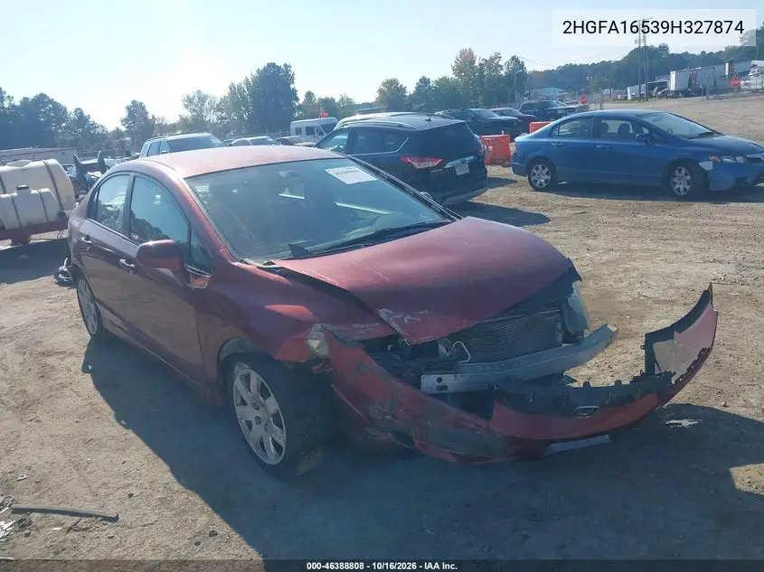 HONDA CIVIC 2009, VIN 2HGFA16539H327874