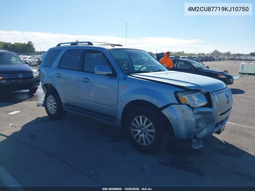 MERCURY MARINER 2009, VIN 4M2CU87719KJ10750