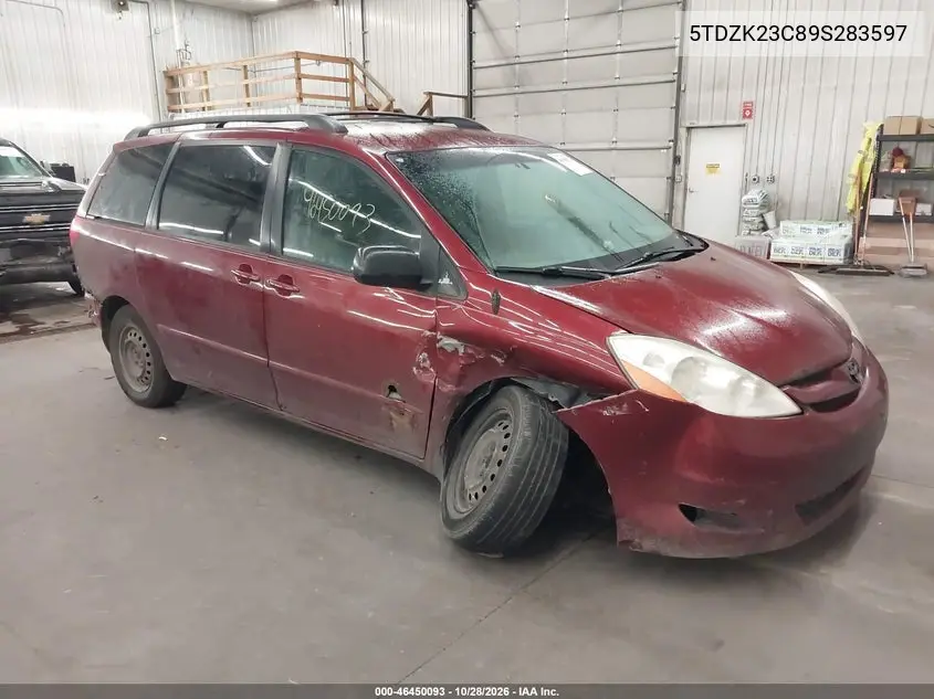 TOYOTA SIENNA 2009, VIN 5TDZK23C89S283597